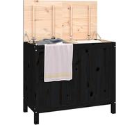 Cesta de ropa - Cesto para la colada - Cubo para la ropa - Cesta de lavandería - Cesta para la ropa de cama - Madera maciza de pino - Dos compartimentos