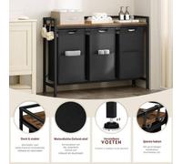 Cesta de ropa con 3 bolsas para ropa – Cesta de ropa extraíble – Marco de metal y tapa de madera – Ideal para lavandería, baño o dormitorio – Color – Diseño moderno y que ahorra espacio