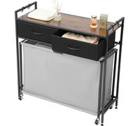 Cesta de ropa con ruedas y compartimentos, ideal para clasificar la ropa, con cajones, ganchos y ruedas