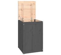 Cesta de ropa gris vidaXL de 44x44x66 cm, fabricada en madera maciza de pino