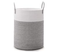 Cesta de ropa tejida, de 60 litros, con asa para transportar, ideal para la lavandería