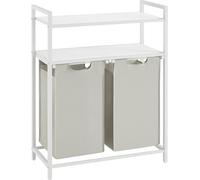 Cesta de ropa Vasagle, separador de ropa con 2 bolsas extraíbles y removibles, 2 estantes, capacidad de 46 litros por bolsa, ideal para el cuarto de lavado