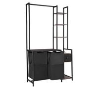 Cesta de ropa VEVOR, clasificador de ropa con 2 compartimentos (tela Oxford 600D) y 1 cajón, recolector de ropa con estantes tipo escalera, separador de ropa, sistema de clasificación de ropa para rop