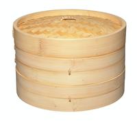 Cesta de vapor de bambú KitchenCraft, vaporera de bambú, 2 niveles, 25 cm (9 pulgadas), color beige