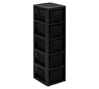 Cesta decorativa de diseño "Rattan" con 5 cestas hechas de plástico libre de BPA