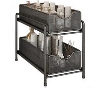 Cesta Extraíble Cocina 36x19cm Organizador Armario(Black) | extraíble para suave, para acceso para rápido a artículos, para ideal armarios baño, metal negro resistente