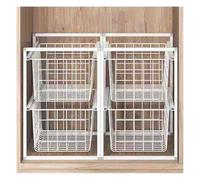Cesta extraíble de 2 niveles de aleación de aluminio y acero inoxidable | Blanco 450x(500-780)x370mm: Armarios Cocina Office Armarios(450x550x370mm)