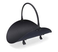 Cesta metálica para leña color negro, 48 x 35 x 38 cm