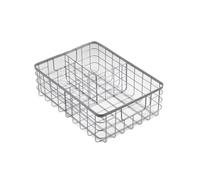Cesta metálica gris de 3 compartimentos 36 cm