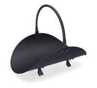 Cesta metálica para leña color negro, 48 x 35 x 38 cm