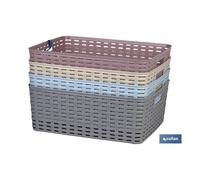 Cesta multiusos 12l 36x28x13.5cm rosa palo caja 6 unid.
