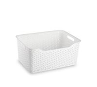 Cesta Ordenación Rectangular 6L Ideal Para el Hogar, Cesto de organización rectangular 6 litros - Plastic Forte Nature White