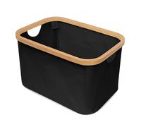 Cesta Organizadora Impermeable Tela Negra 22L Asas Laterales, 38×26×23 cm