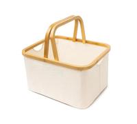 Cesta Organizadora Plegable Impermeable de Tela Blanca 28,6L, 40,5×33×23 cm