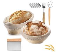 Cesta ovalada de 23 cm - Cesta para pan - Accesorios para pan - Cesta para cocinar - Regalo para principiantes - Mimbre natural