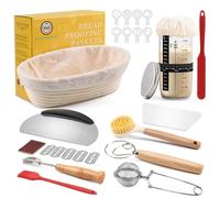 Cesta ovalada para fermentación y kit de inicio de masa madre: juego de 11 piezas para panadería