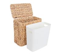 Cesta Papelera Tejida Contenedor Estrecho de Basura y Reciclaje para Baño | Papelera doméstica residentes decoradores inquilinos hogar apartamento oficina dormitorio salón habitación estudio cocin