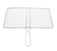 Cesta para Asar Pescado y Carne, Acero Inoxidable Plata | Pollo, Gambas y Verduras, Uso en Picnic y Barbacoa Exterior, Rejilla Amplia y Práctica
