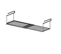 Cesta para debajo del estante, organizador de gabinete extensible y escalonado simple, unidad de almacenamiento para ahorrar espacio en el hogar (negro)