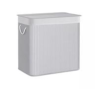 Cesta para la ropa And OutdoorMatch Shayna - Recolector de ropa - Cesta para la ropa de bambú - Con asas - 3 compartimentos - Tapa con clips - 150 litros, plegable - Para lavandería, dormitorio o baño