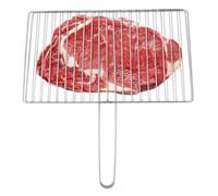 Cesta para Parrilla de Acero Inoxidable para Bistec y Verduras | Uso en Barbacoa Exterior y Actividades al Aire Libre, Plata, Fácil de Limpiar, No se Deforma