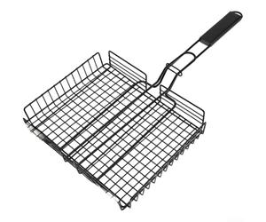 Cesta plegable para barbacoa de doble pared para un calor uniforme (color | Juego de 2 cestas de acero inoxidable 304 para guardar pequeños y grandes ingredientes