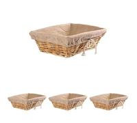 Cesta rectangular de mimbre de 95 x 315 x 230 mm para servir vajilla (Paquete de 4)