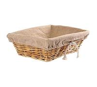Cesta rectangular de mimbre de 95 x 315 x 230 mm para servir vajilla (Paquete de 6)