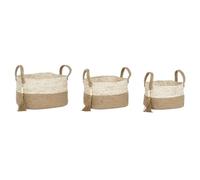 CESTA SET 3 MAIZ TRENZADO YUTE 41X30X33 CON ASAS