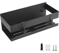 Cesta y estante para la ducha. Estante para la ducha sin necesidad de taladrar, estante de pared, acero inoxidable, estante de baño con 2 ganchos móviles, cesta para la ducha, accesorio de baño autoad