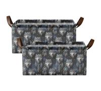 Cestas de almacenamiento para estantes, asas de transporte, bandera | Plegable de 16.9 x 11.9 x 7.7 pulgadas para un fácil almacenamiento en armario, lavandería, baño, gabinetes
