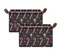Cestas de almacenamiento para estantes, asas de transporte, decorativas | Plegable de 16.9 x 11.9 x 10 pulgadas para un fácil almacenamiento en armario, lavandería, baño, gabinetes