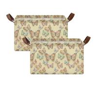 Cestas de almacenamiento para estantes, asas de transporte, decorativas | Plegable de 16.9 x 11.9 x 10 pulgadas para un fácil almacenamiento en ropa, toallas, libros, artículos diversos, hogar