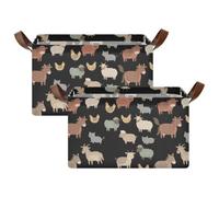 Cestas de almacenamiento para estantes, asas de transporte, organizadoras | Plegable de 16.9 x 11.9 x 10 pulgadas para un fácil almacenamiento en ropa, toallas, libros, artículos diversos, hogar