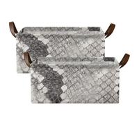 Cestas de almacenamiento para estantes, asas de transporte, organizadoras | Plegable de 16.9 x 11.9 x 7.7 pulgadas para un fácil almacenamiento en armario, lavandería, baño, gabinetes