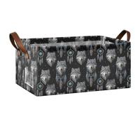 Cestas de almacenamiento para estantes, asas de transporte, organizadoras | Plegable de 16.9 x 11.9 x 7.7 pulgadas para un fácil almacenamiento en armario, lavandería, baño, gabinetes