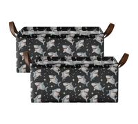 Cestas de almacenamiento para estantes, asas de transporte, organizadoras | Plegable de 16.9 x 11.9 x 7.7 pulgadas para un fácil almacenamiento en armario, lavandería, baño, gabinetes