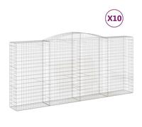 Cestas de gaviones 10 uds forma de arco hierro 400x50x180/200cm