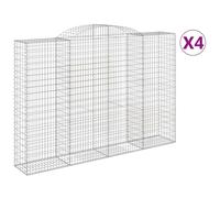 Cestas de gaviones 4 uds forma de arco hierro 300x50x200/220 cm
