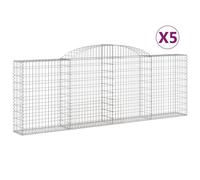 Cestas de gaviones 5 uds forma de arco hierro 300x30x100/120 cm