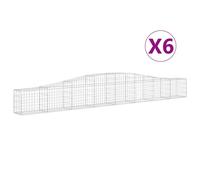 Cestas de gaviones 6 uds forma de arco hierro 400x30x40/60 cm