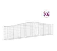 Cestas de gaviones 6 uds forma de arco hierro 400x30x80/100 cm