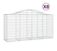 Cestas de gaviones 8 uds forma de arco hierro 200x50x100/120cm