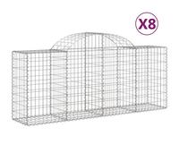 Cestas de gaviones 8 uds forma de arco hierro 200x50x80/100 cm