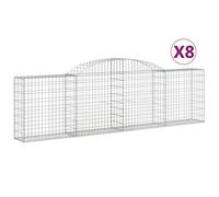 Cestas de gaviones 8 uds forma de arco hierro 300x30x80/100 cm