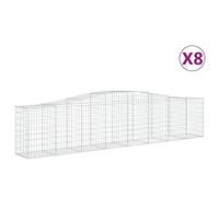 Cestas de gaviones 8 uds forma de arco hierro 400x50x80/100 cm