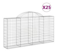 Cestas gaviones 25 uds forma de arco hierro 200x30x100/120 cm