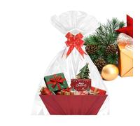 Cestas navideñas vacías - Con asas y lazos, de cartón | Cestas De Navidad En Bloque,Para Niños Adultos Amigos Cumpleaños Halloween Casa Vacaciones Año Nuevo Boda Fiesta
