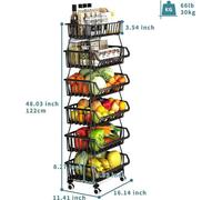 Cestas para sillas de ruedas con 3, 4, 5 o 6 estantes, cajas de almacenamiento para frutas, verduras, vajilla, soportes de temporada para garajes, despensas y contenedores de productos