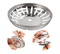 Cestillo de Repuesto para Fregadero, 1 pz, cestillo de Ø 82 mm, de Acero Inoxidable, Color Plata, cestillo con Orificio de Ø 6 mm, Repuesto para Fregadero de Cocina, Fregadero de escurridor de Cocina